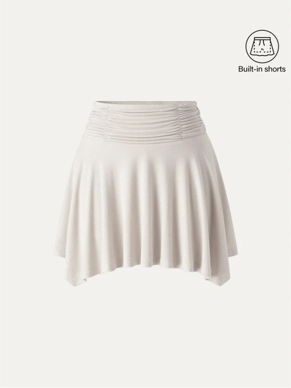 NWT Jet Stream Beige Rouched Mini Skirt